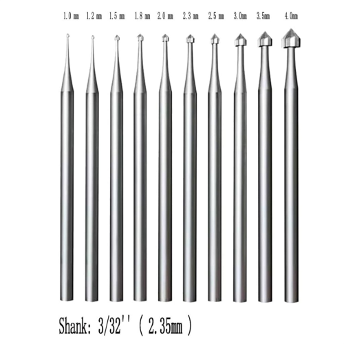 10Pcs Jewelry Setting Burr - 3/32In Shank Stone Setting Burs Cylinder 1