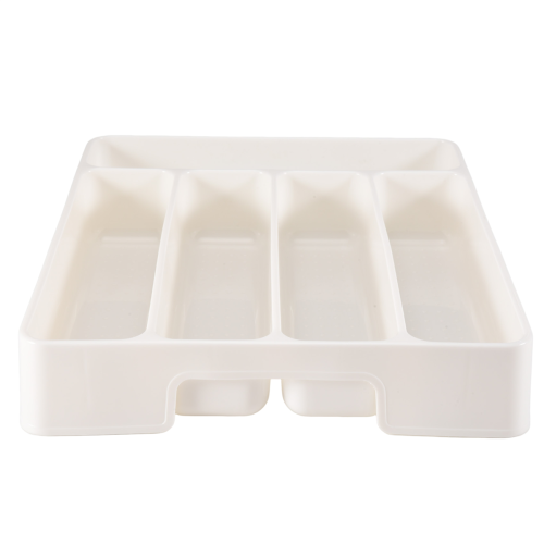 Drawer Tray Spoon Cutlery Separation Finishing Storage Box White 2