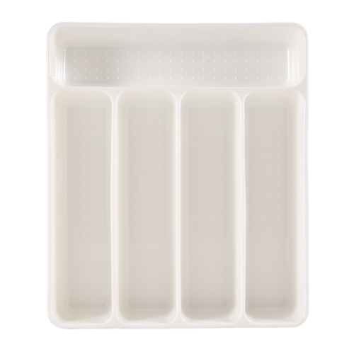Drawer Tray Spoon Cutlery Separation Finishing Storage Box White