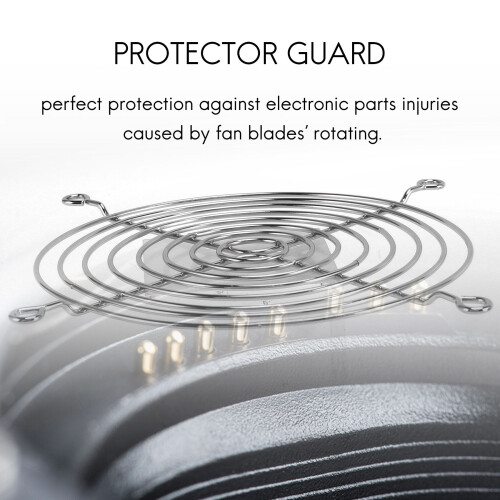 PC DC Fan Grill Protector Metal Finger Guard 120mm 12cm Silver Tone 2