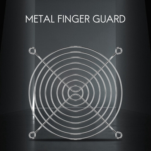 PC DC Fan Grill Protector Metal Finger Guard 120mm 12cm Silver Tone 1