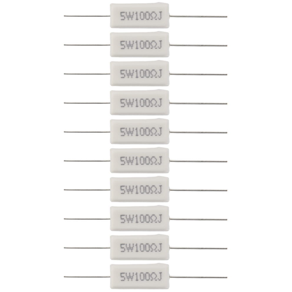 10X Wirewound Ceramic Cement Resistors 100 Ohm 5W Watt 5% 4712661097492