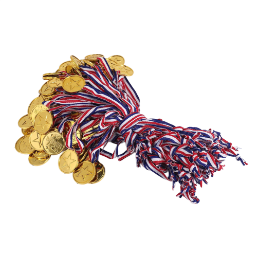 100 stk. børneplastikvindermedaljer guldvindermedaljer 2