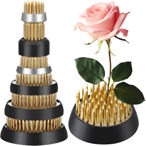 6 stk. runde messing blomsterfrosker til blomsterholder 1