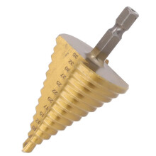 1 piece 535mm titanium coated hex straight groove step drill core drill bit for metal wood hole cutter taper drilling tool