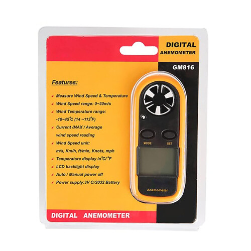 Digital Anemometer Plastic Rubber Wind Speed Meter for Sports 2