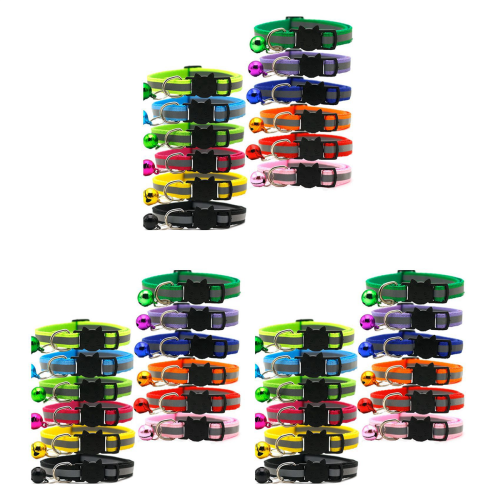12 Pcs Reflective Cat Collars Quick Release Safety Buckle with Bell 2