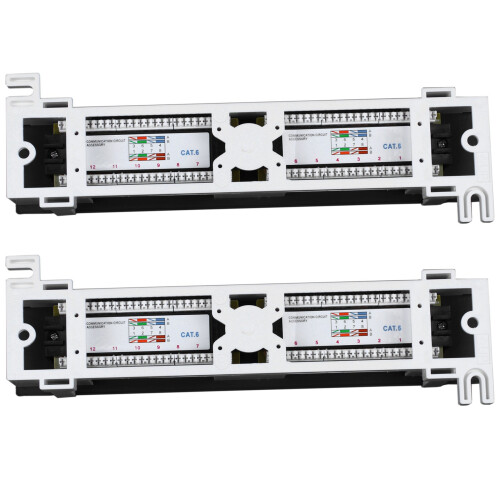 12 Port Cat6 Patch Panel Rj45 Networking Wall Mount Rack