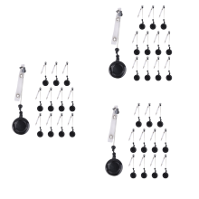 12 Pcs Beadable DIY Badge Reel Kit for Beads Blank Bar, Black