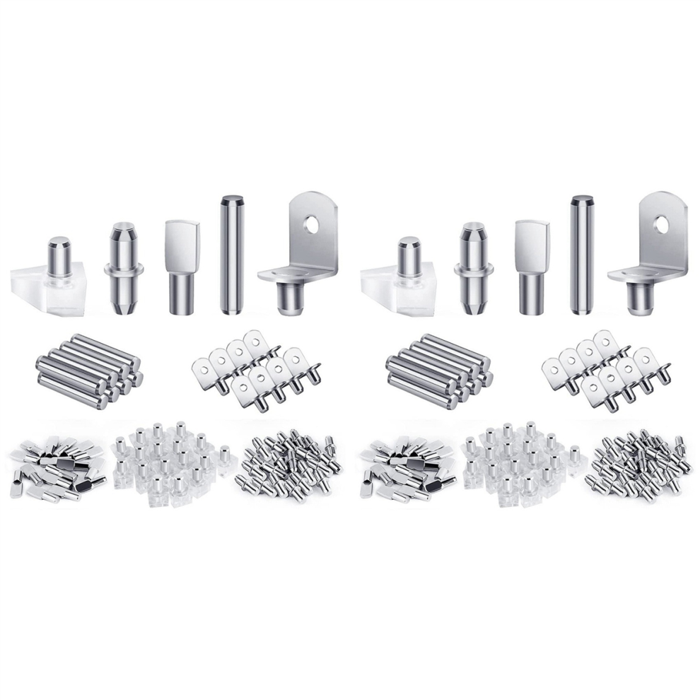 120Pcs Shelf Pegs Kit, 5 Styles Shelf Pins Shelf Support Pegs 4713408125195