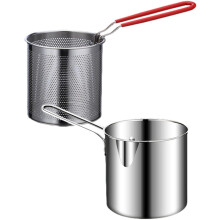 Fryer Set Stainless Steel Fryer Set with basket and extended handle for fish, french fries, chicken schnitzel (Style B) Style B.