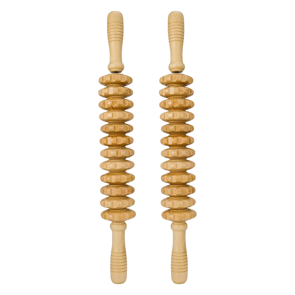 12 Rollers Wooden Massager Curved Exercise Roller Sticks