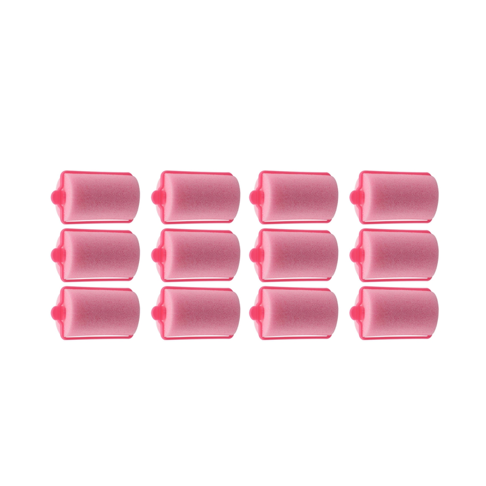 Dark/Pink 12Pcs Hair Styling Soft Foam Sponge Rollers Curlers