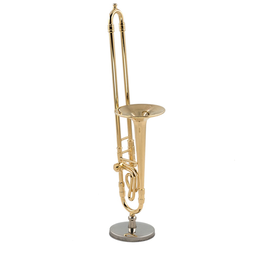 12cm Miniature Pure Trombone Model with Support Mini Model with Box 2