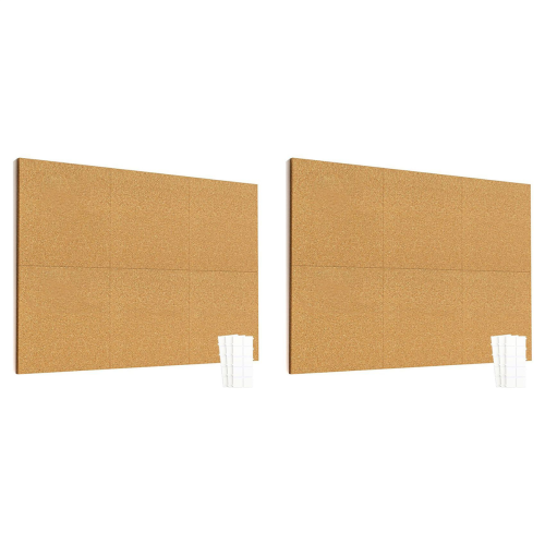 12inch x 12inch Cork Tiles, 6 Pack Cork Boards for Wall