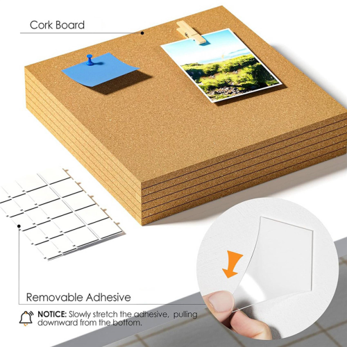 12inch x 12inch Cork Tiles, 6 Pack Cork Boards for Wall 1