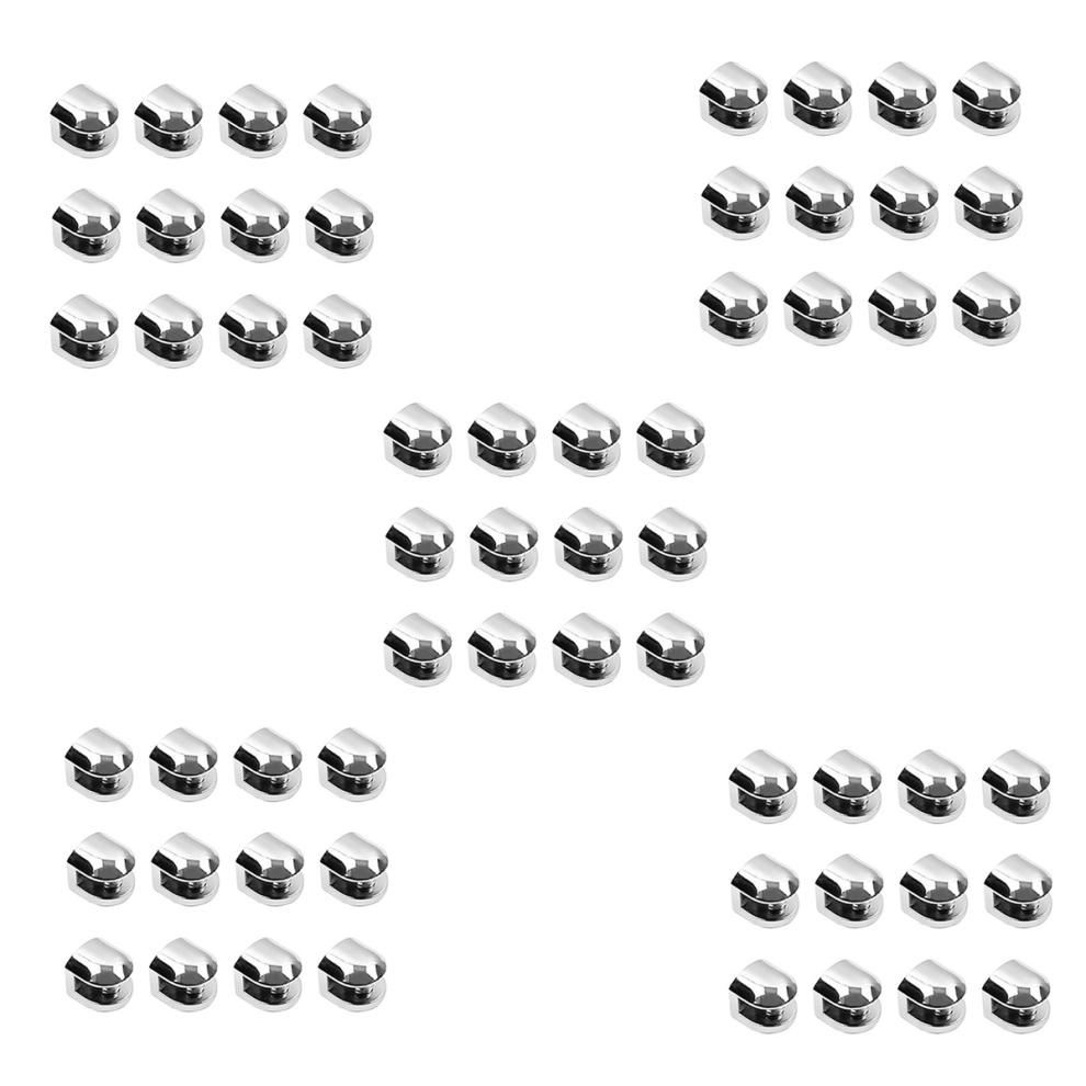 12Pcs Glass Brackets Adjustable Zinc Alloy Glass Clip Shelf Clamp 4713408111860