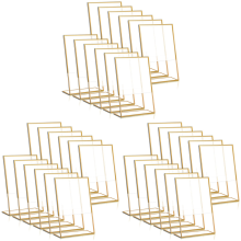 12PCS Gold Frame Acrylic Sign Holder, 4X6Inch Vertical
