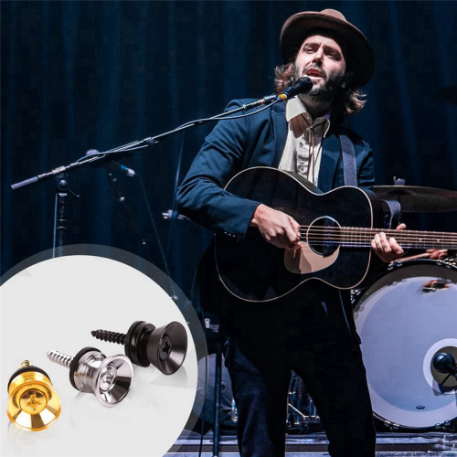12Pcs Guitar Strap Locks Buttons Metal End Pins 1