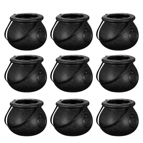 12Pcs Mini Candy Kettles Witch Skeleton Cauldron Holder Pot 1
