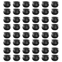 12Pcs Mini Black Cauldron with Handle Halloween Mini Witch Cauldron