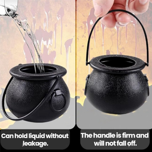 12Pcs Mini Black Cauldron with Handle Halloween Mini Witch Cauldron 2