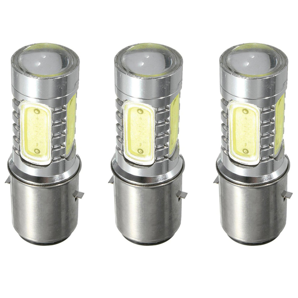 12V Ba20d H6 4 Cob Led Bulb For Moped Atv Head White/Light 4713408187735