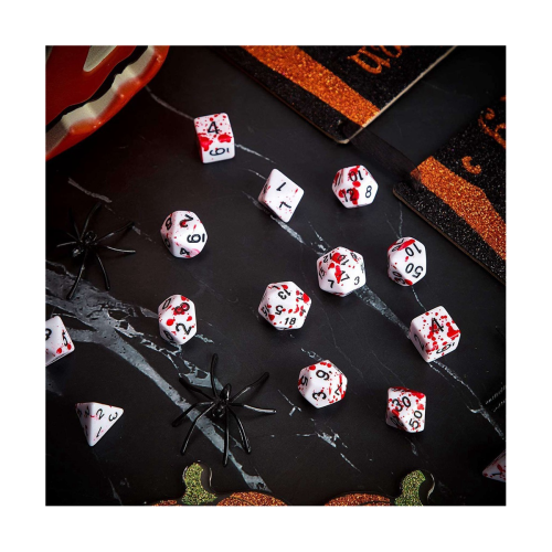 14 Pieces Blood Splatter Dice for DND Role Playing Dice Games 1
