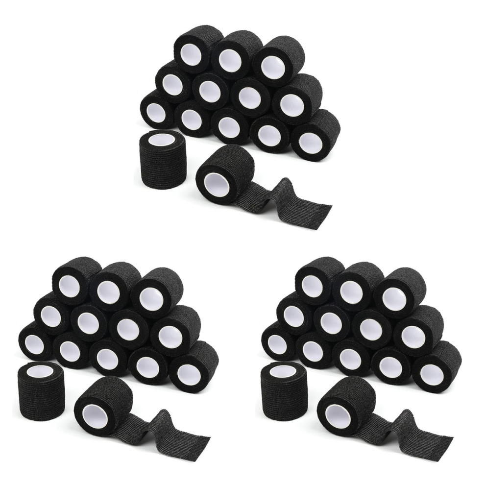 Black 14Pcs Adhesive Bandage Wrap Breathable Cohesive Tape, Firstaid Tape