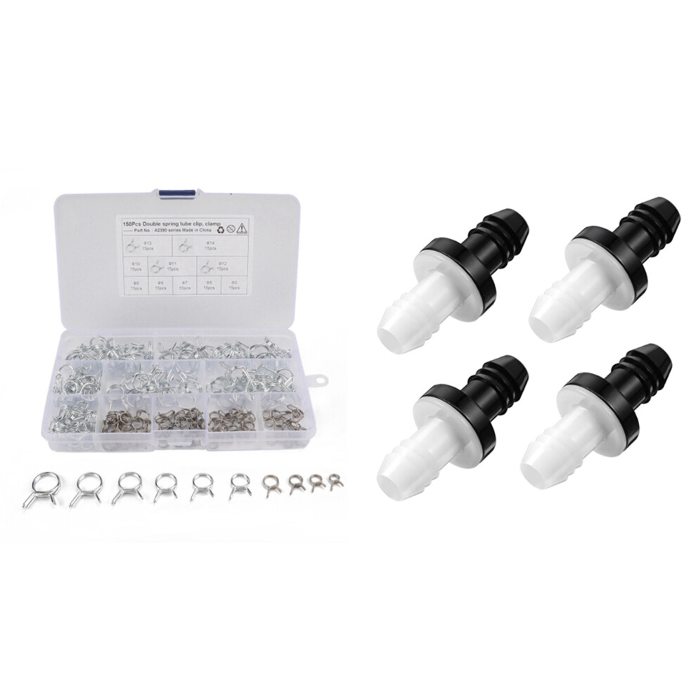 150Pcs/Set Stainless Steel Spring Clip Hose Clamp Fastener Fuel Line