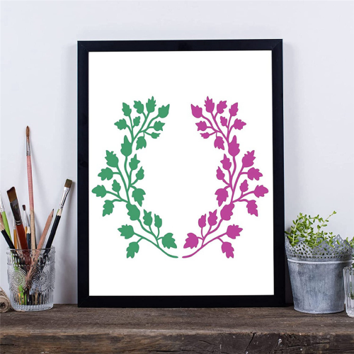 16 Pieces Leaves Stencil Reusable Sheet Painting Stencil Wall Stencil 2