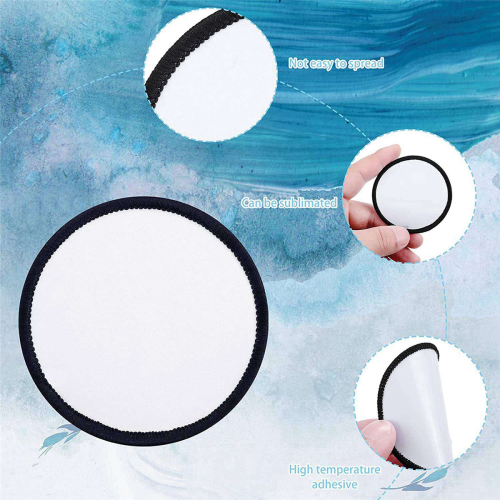 16 Pieces Sublimation Patch Blanks Quality Fabric Iron-on Circular 1