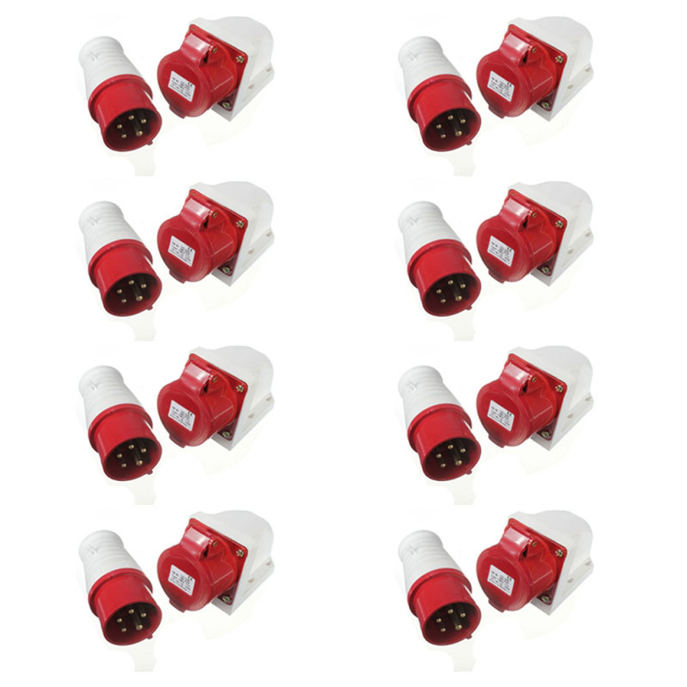 16 Amp 5 Pin Plug & Socket Ip44 3 Phase 380-415V 3P + N + Earth 16A 4713408132544