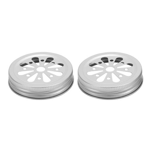 16Pcs Regular Mouth Can Jar Lid Rust Proof Daisy Cut with Straw 1