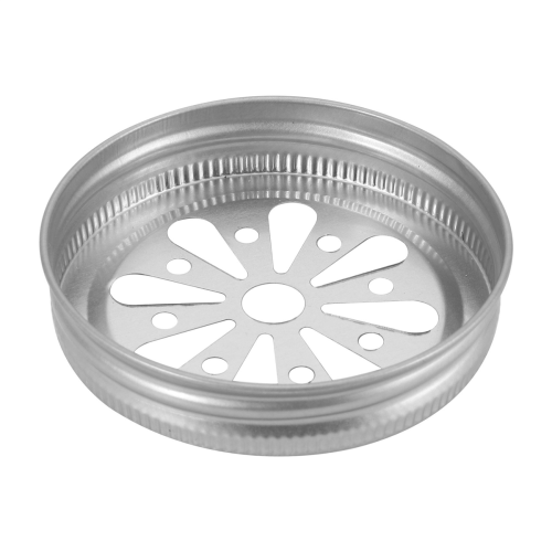 16Pcs Regular Mouth Can Jar Lid Rust Proof Daisy Cut with Straw 2