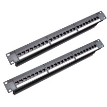 19Inch 1U Pass-Through 24 Port CAT6 RJ45 Contact Port (RJ45 Contact Port)