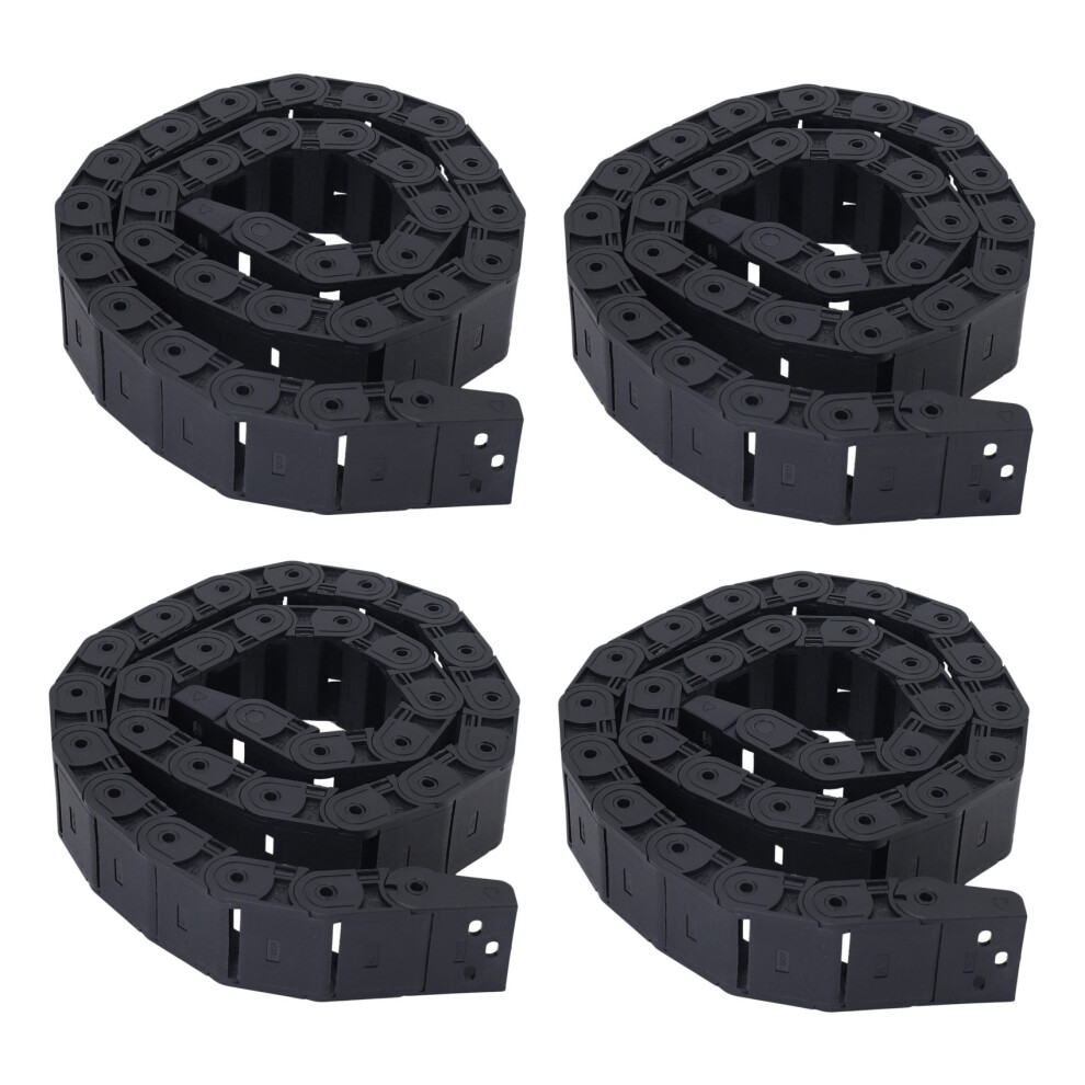 18Mm X 37Mm Black Flexible Semi Enclosed Cable Drag Chain 1M 4713408150722