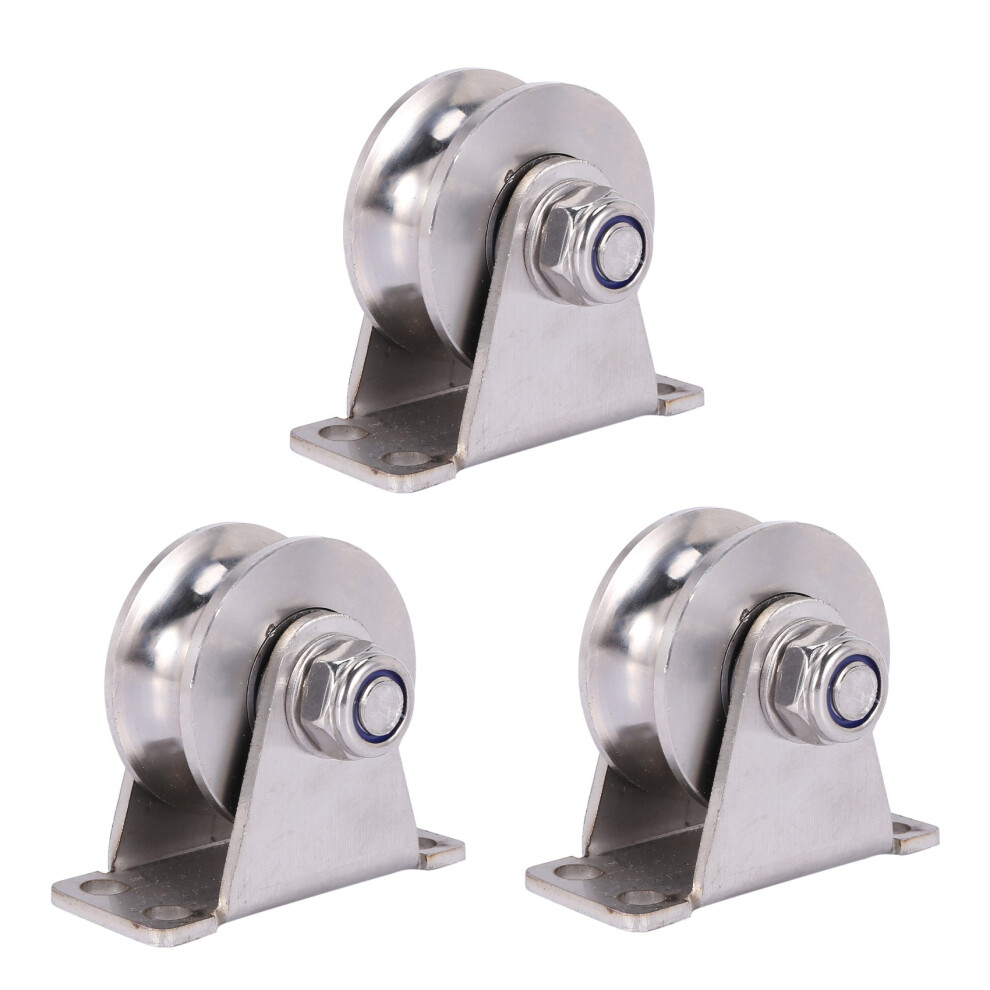 1Pack U-Type Stainless Steel Pulley Block Mute Bearings Groove 4713408152481