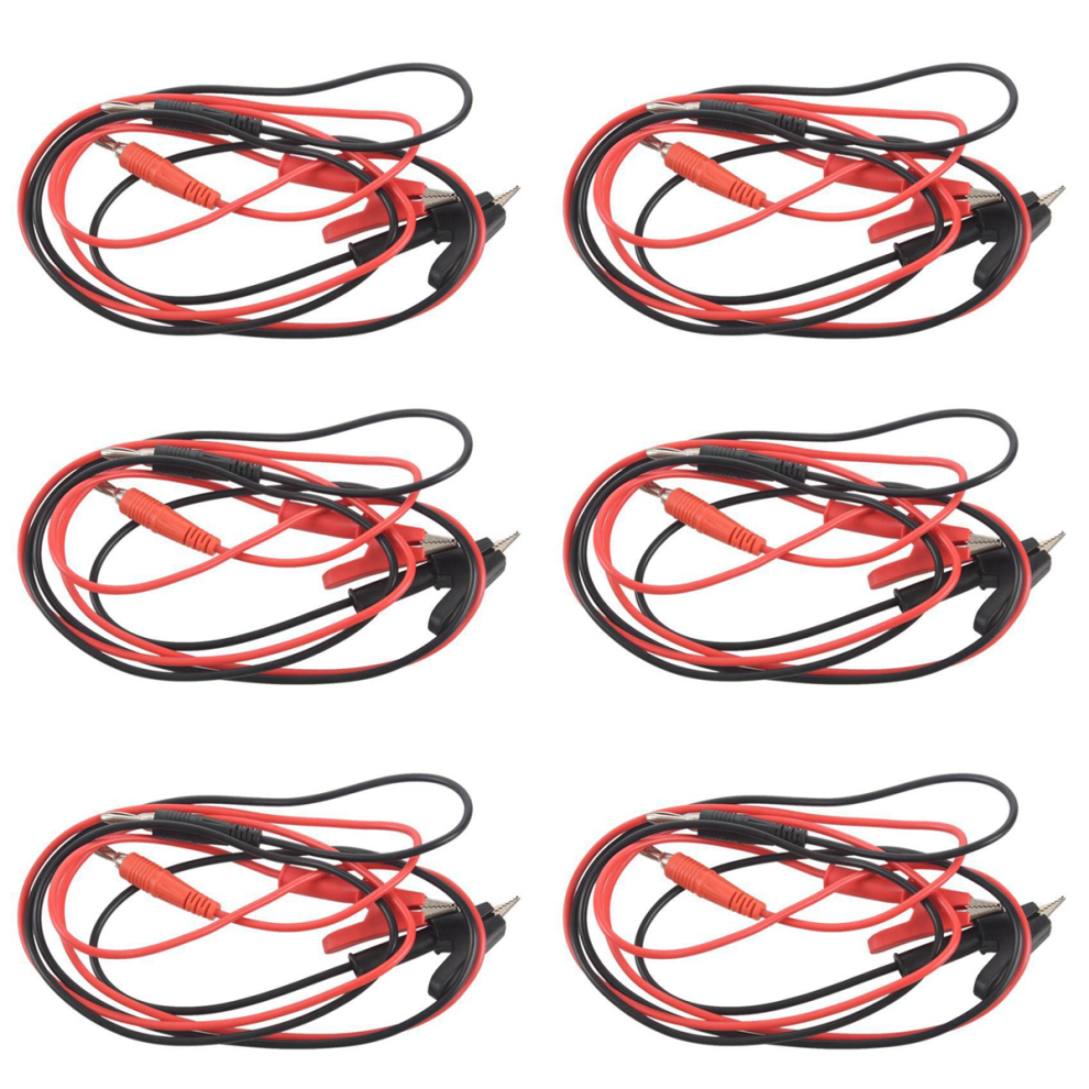 1M Long Alligator Clip To Banana Plug Test Cable Pair For Multimeter 4713408152207