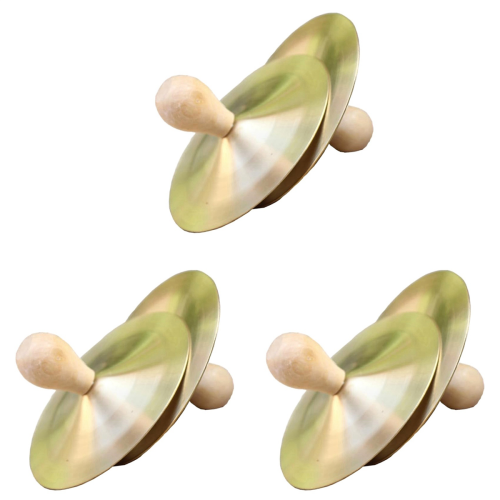 1Pair Brass Cymbals with Knobs for Dancer Party Percussion Instrument