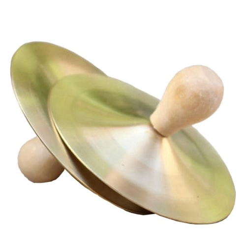 1Pair Brass Cymbals with Knobs for Dancer Party Percussion Instrument 2