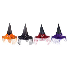 Halloweenwitchhatset Pointed witch hats for cosplay party accessories and stage decoration.