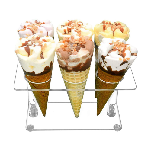 1Pcs Cone Holder, Clear Acrylic Ice Cream Cone Holder, (6 Holes) 1