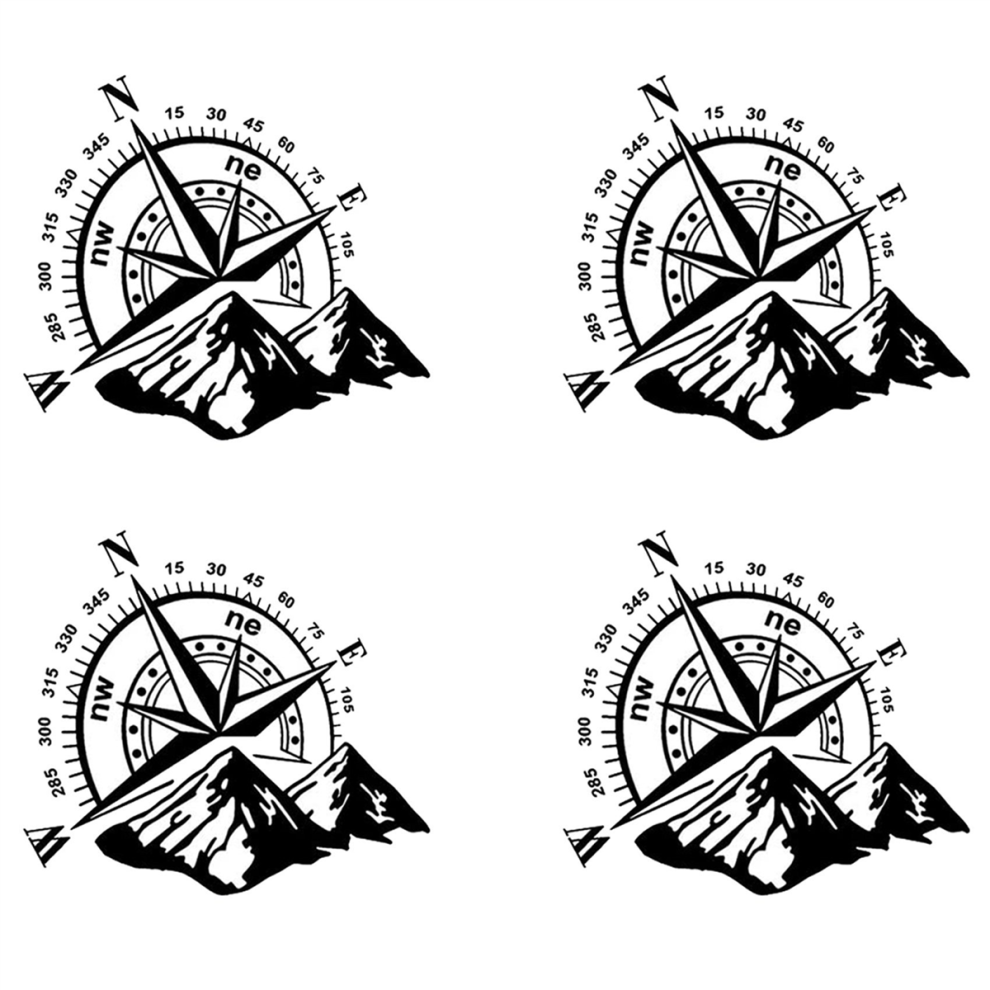 1Pcs Off-Road Suv Side Body Sticker Compass Mountain Decals Sticker 4713408163944