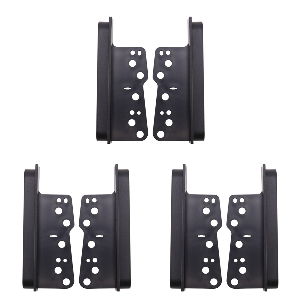 2 Double Din Fascia Facia Dash Kit Car Stereo Side Trims Brackets Black 4713272674461