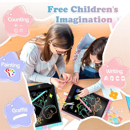 Conjunto de 2 Tablets de Escrita LCD para Crianças - Tablet de Desenho Pré-escolar de 10 Polegadas 2