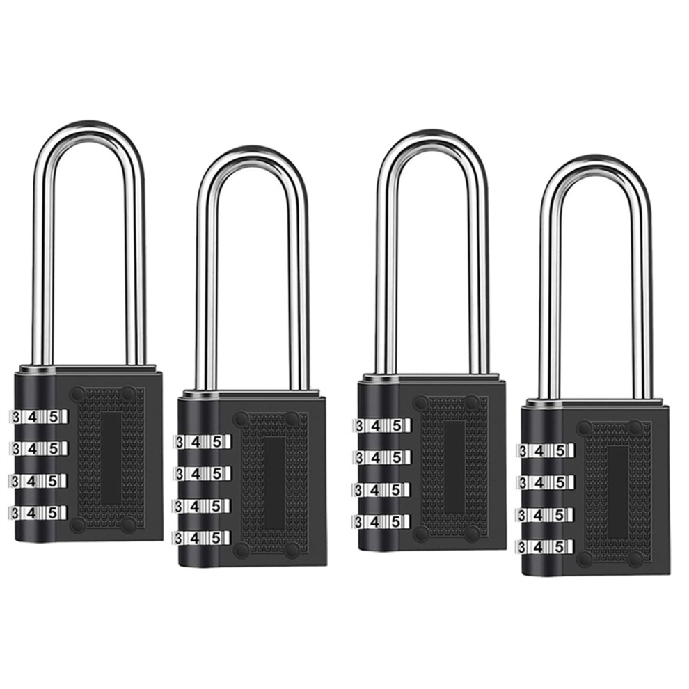 2 Pack Padlock Shackle Lock 6.5Cm 4 Digit Resettable Combination Lock 4713272678933