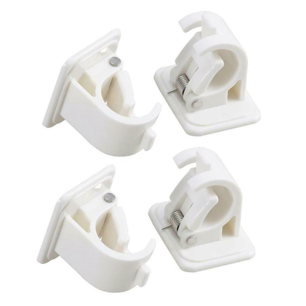 2 Pcs Self Adhesive Hooks Rod Bracket Hanging Rod Clip Wall Hooks 4713272667739