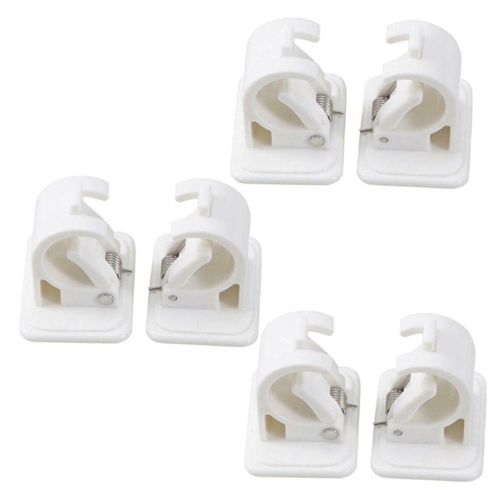 2 Pcs Self Adhesive Hooks Rod Bracket Hanging Rod Clip Wall Hooks 4713272667722