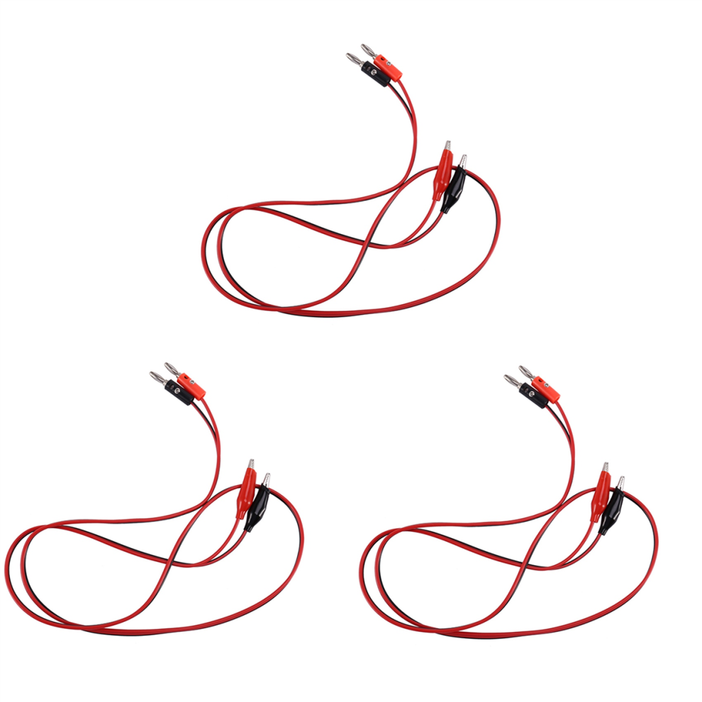 2 Pcs Red Black Banana Plugs To Alligator Clips Probe Test Cable 1M 4713272667401